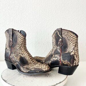 Rod Patrick Womens Cowboy Bootie 8.5A Python Leather Western Cowgirl Short Boots